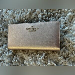 Kate Spade Rose Gold Metallic Bifold Wallet